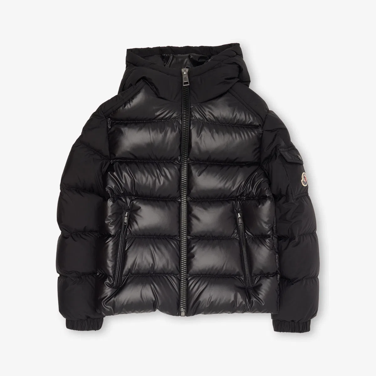 Пуховая куртка Hyoseris с капюшоном, возраст 4-14 лет Moncler, черный