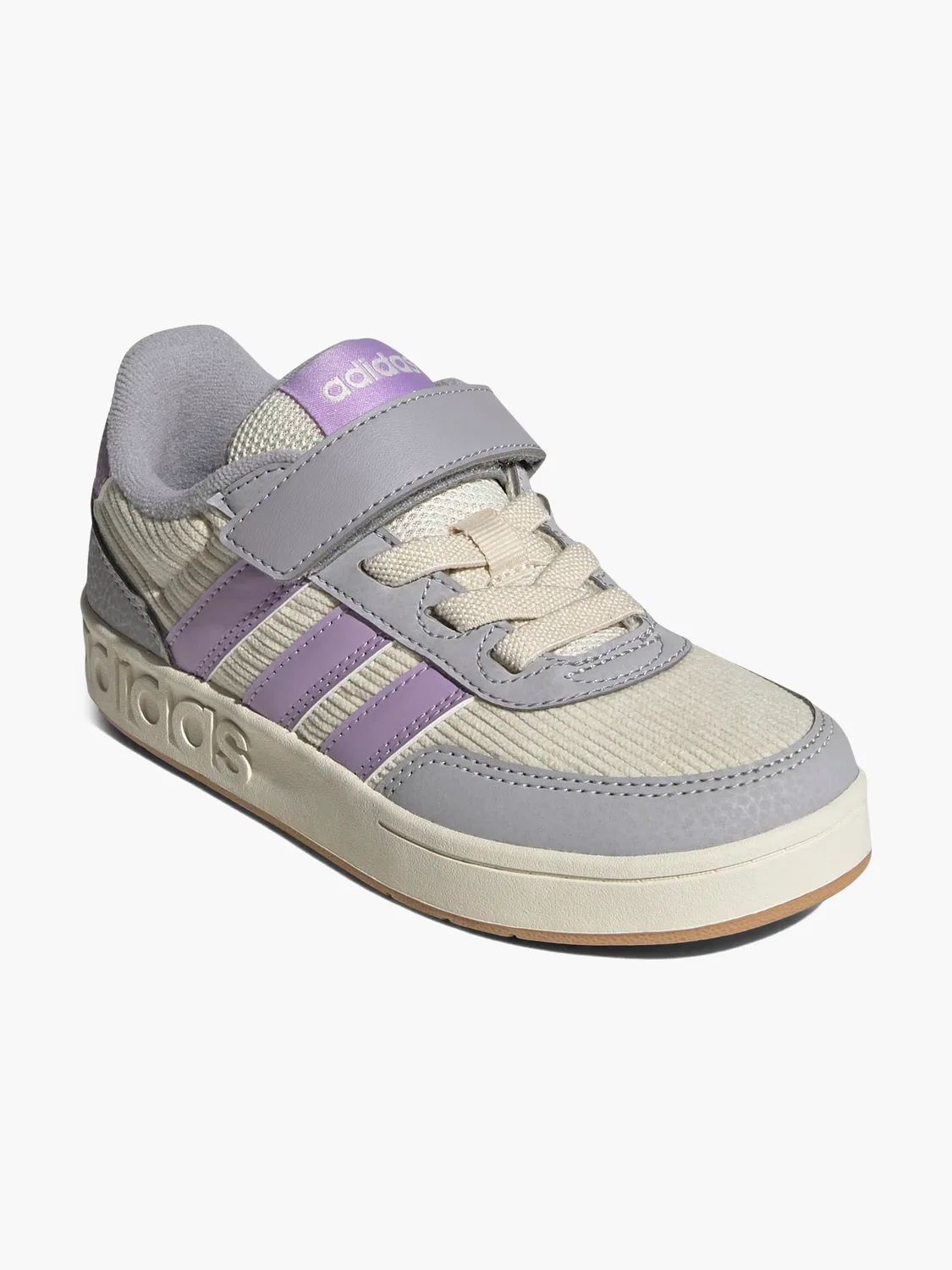 Детские кроссовки с эластичной шнуровкой Adidas BREAKBASE C, кремовый — фото 2