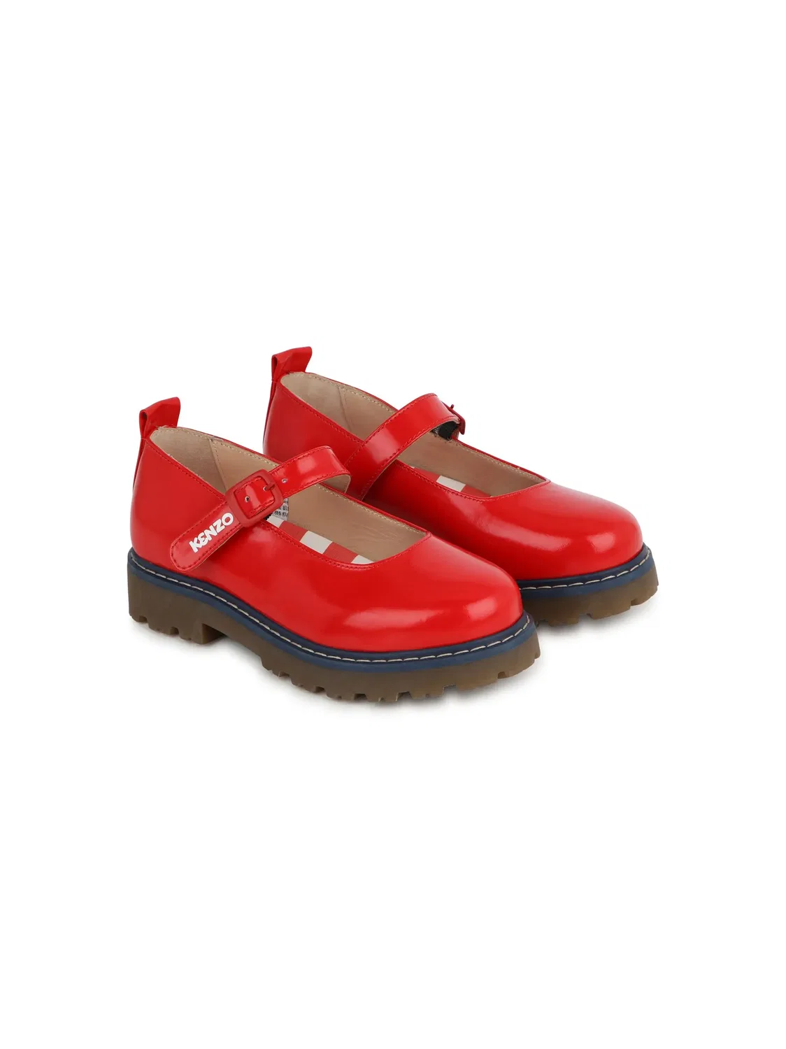 Балетки из кожи с вышитым логотипом Kenzo, красный