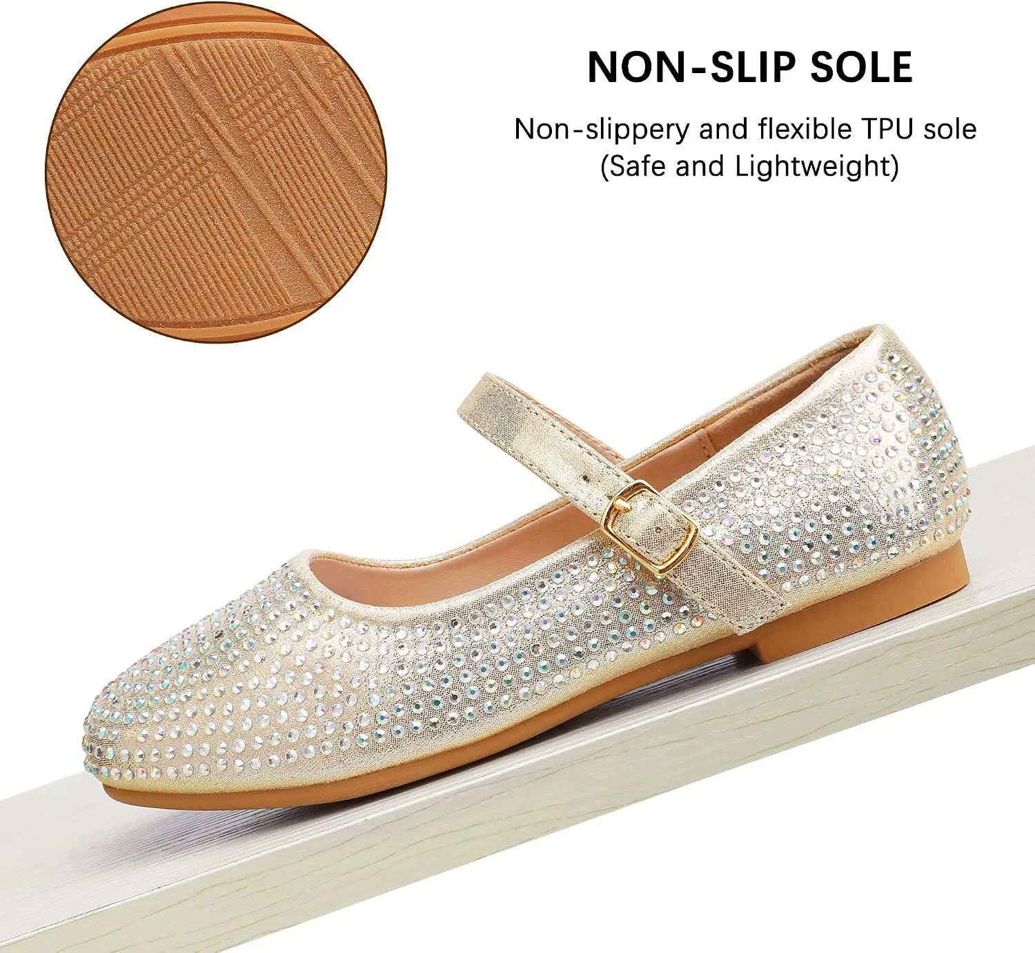 Детские туфли Мэри Джейн для девочек shoeslocker, Gold — фото 4