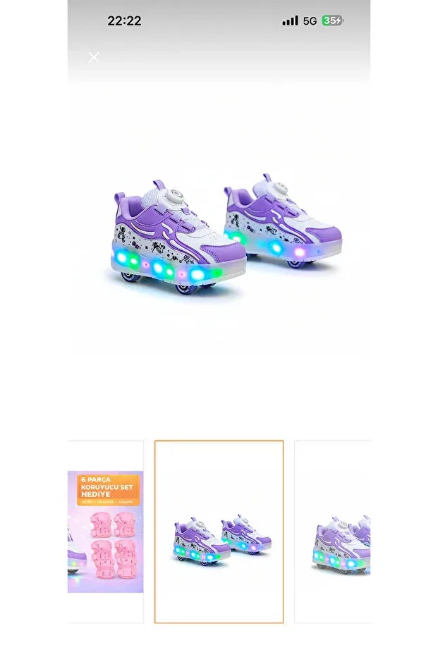 Детские кроссовки для девочек с подсветкой Rochy, Purple — фото 2