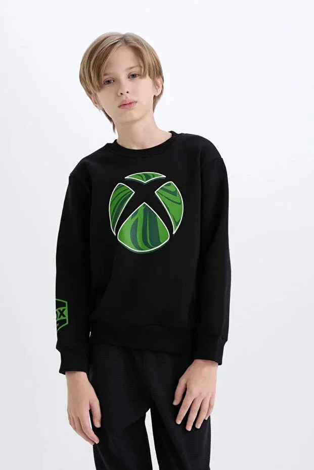 Детская толстовка для мальчиков с принтом Xbox Defacto, Black-Bk81 — фото 3