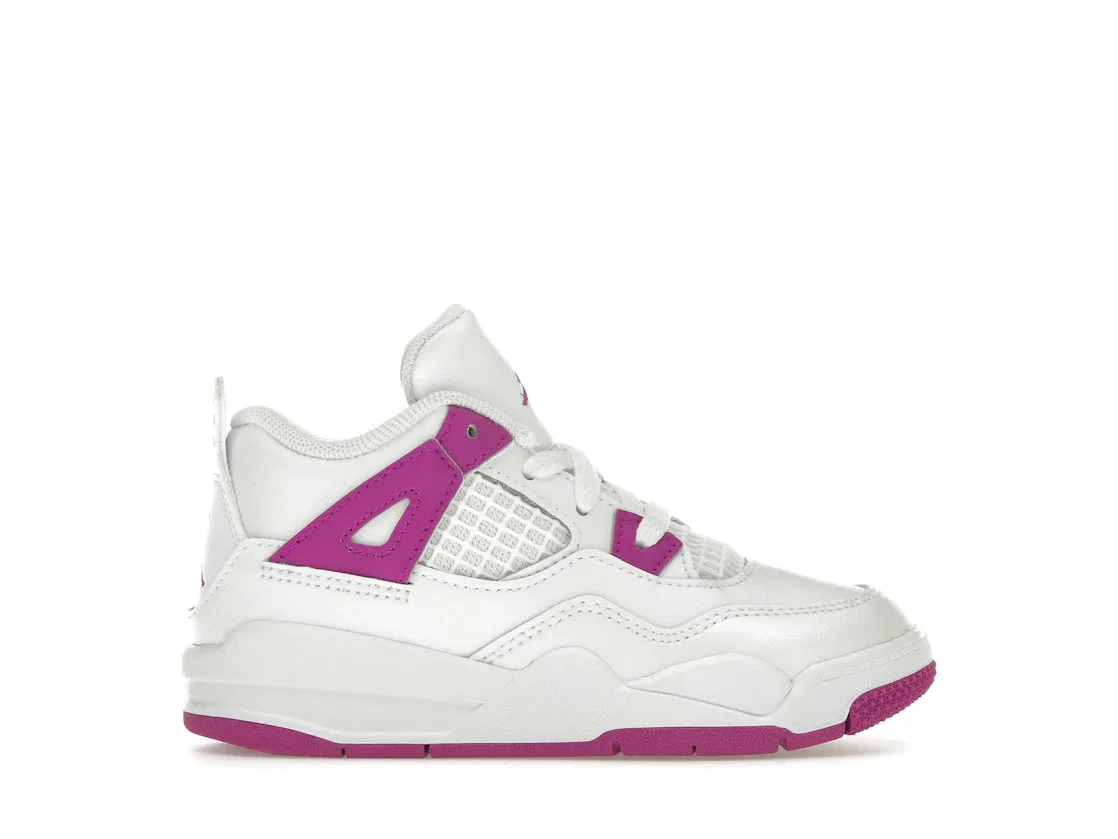 Детские кроссовки Lifestyle с принтом Jordan 4 Retro Jordan, White/Hyper Violet
