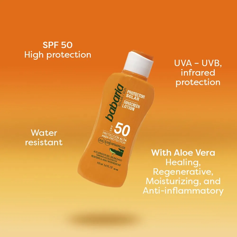 Солнцезащитное молочко SPF50+ Babaria с алоэ вера, 100 мл — фото 3