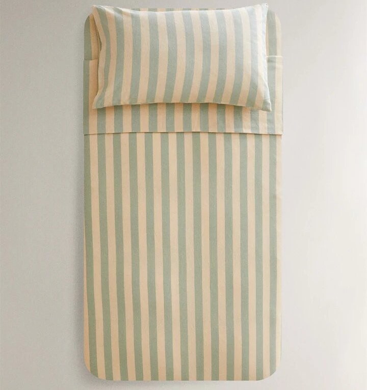 

Пододеяльник Zara Home Striped Print, зеленый