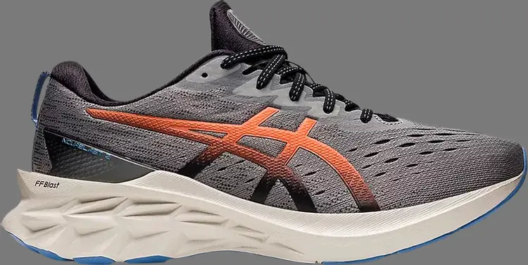 

Кроссовки novablast 2 'clay grey shocking orange' Asics, серый