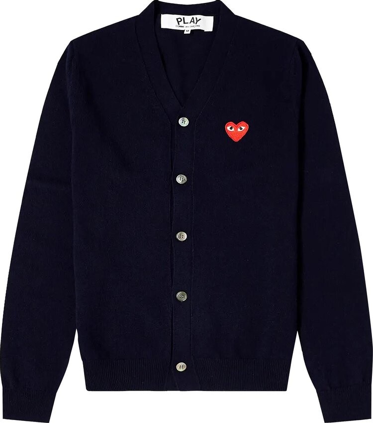 

Кардиган Comme des Garçons PLAY Wide Fit Heart Patch Cardigan Navy, синий