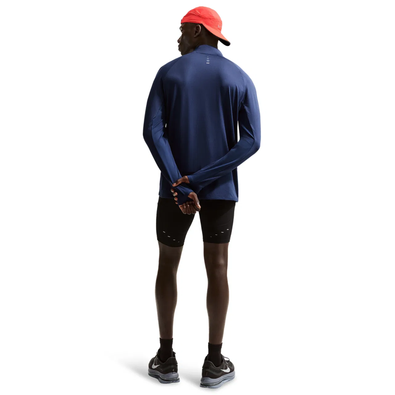 Мужской свитшот с молнией 1/4, Dri-FIT, с защитой от солнца, Nike, Midnight Navy/Reflective Silver — фото 4