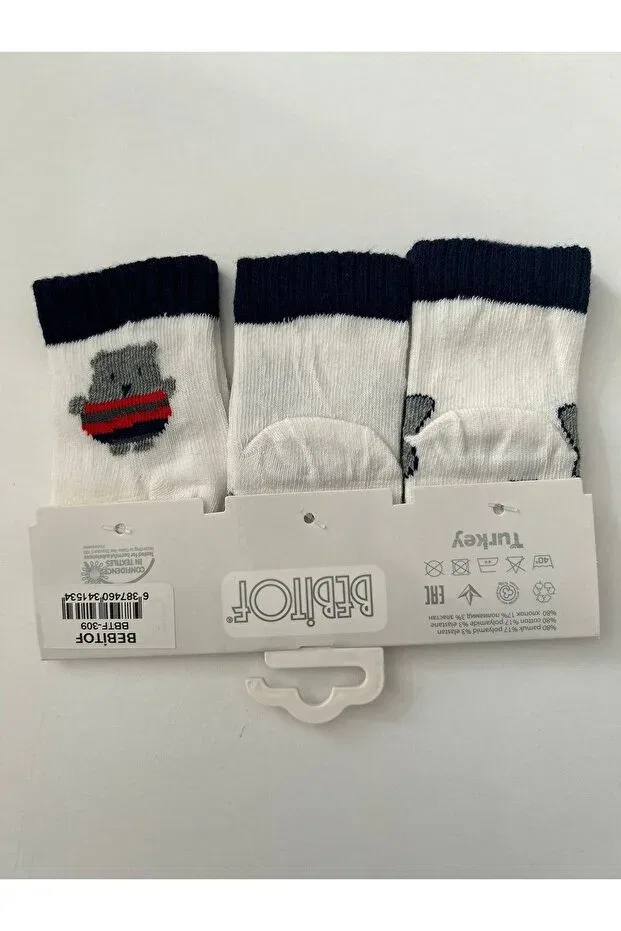 Детские носки для мальчиков с принтом Bebitof, Navy Blue — фото 2