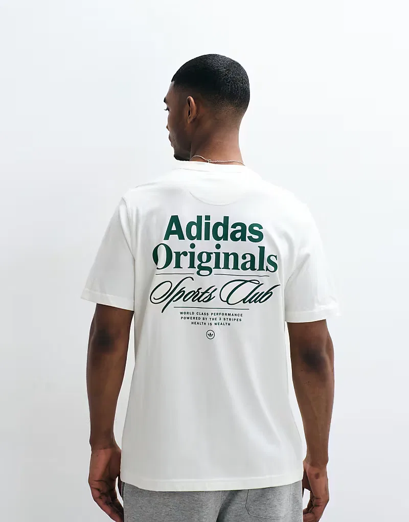 Футболка Adidas Originals с принтом спортивного клуба на спине, кремовый — фото 3