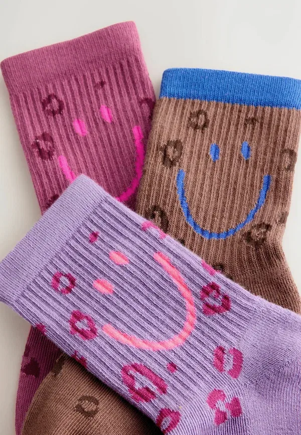 Носки комплект 3 пары Animal print Smiley Next purple and red, красный/фиолетовый — фото 2