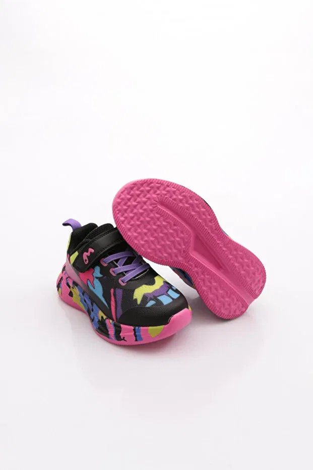 Детские кроссовки для девочек с узором Marco Kids, Black — фото 4
