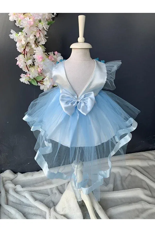 Детское платье для девочек с принтом Elsa Princess Dress Harry&Millie, Light Blue — фото 2