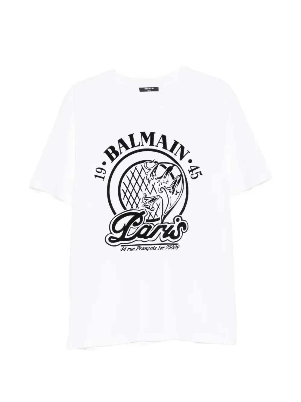 Футболка из хлопка с логотипом Balmain, белый