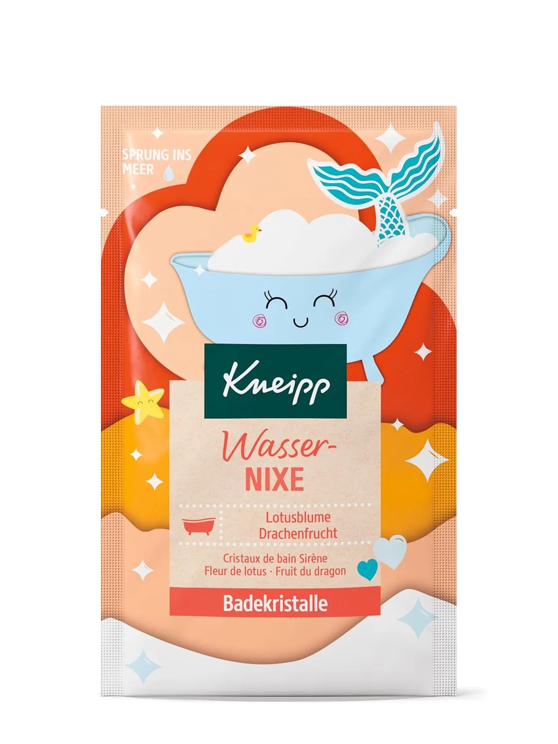 Соль для ванн Kneipp Water Mermaid с экстрактами лотоса и драконьего фрукта, 60 г
