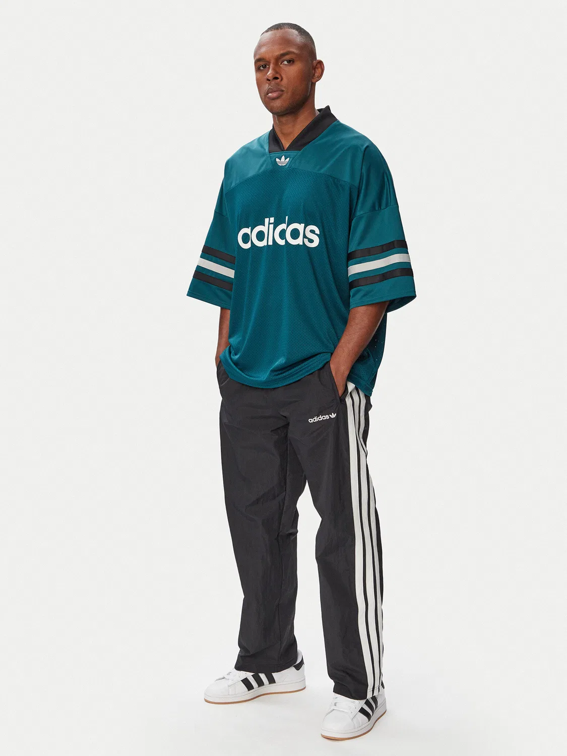 Мужские спортивные штаны стандартного кроя Cutline Track Adidas, черный — фото 2