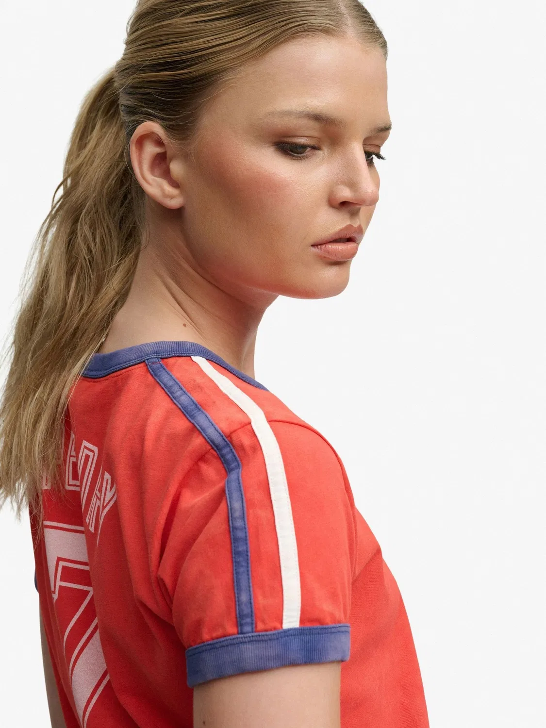 Футболка с принтом, Athletic Football Stripe Superdry, красный — фото 3