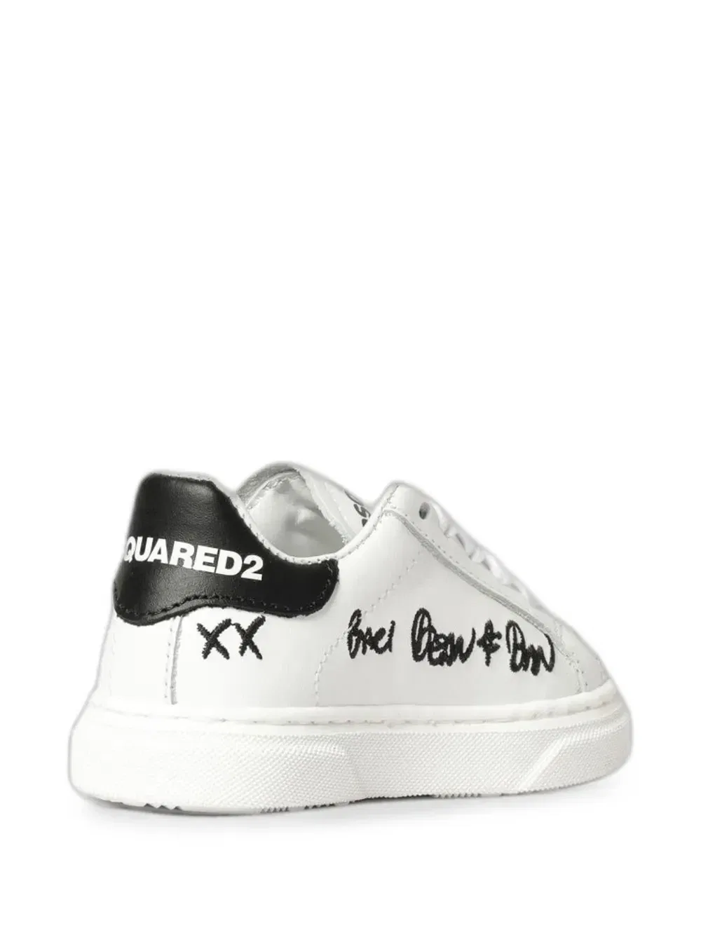 Кожаные кроссовки с кленовым листом Dsquared2 Kids, белый — фото 2