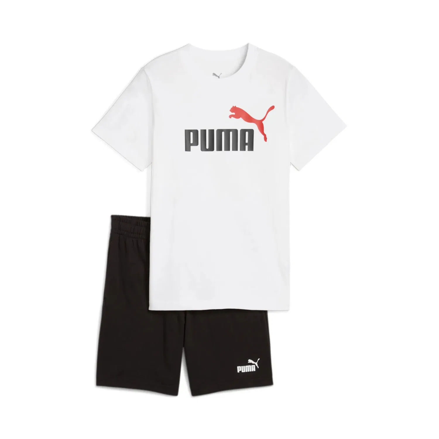 Детский комплект из футболки и шорт с принтом Logo Puma, цвет Weiss