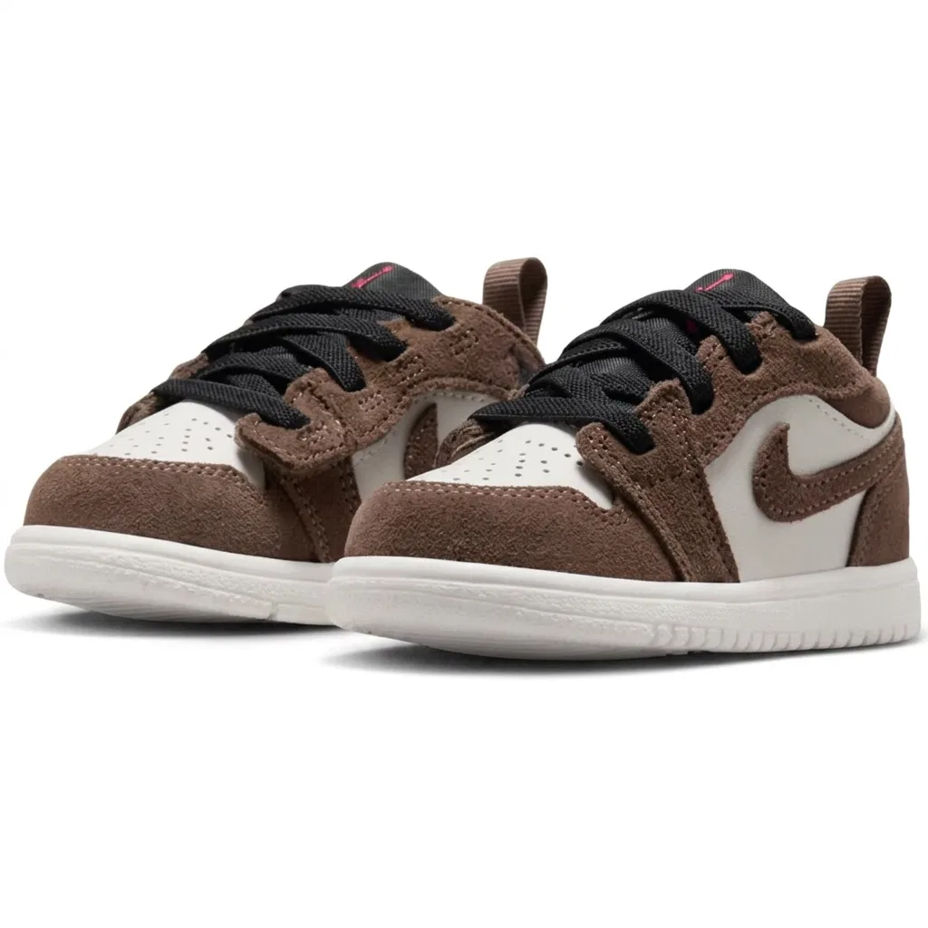 Детские кроссовки для мальчиков с кожаным верхом Jordan Air Jordan 1, Palo Alto/Phantom/Sail White/Black — фото 4