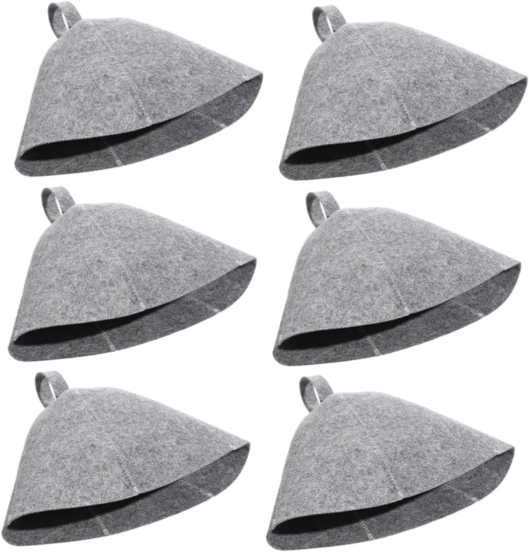 Сауна шапочка, 6 шт, войлочная, утолщенная, SEWOART, Серый