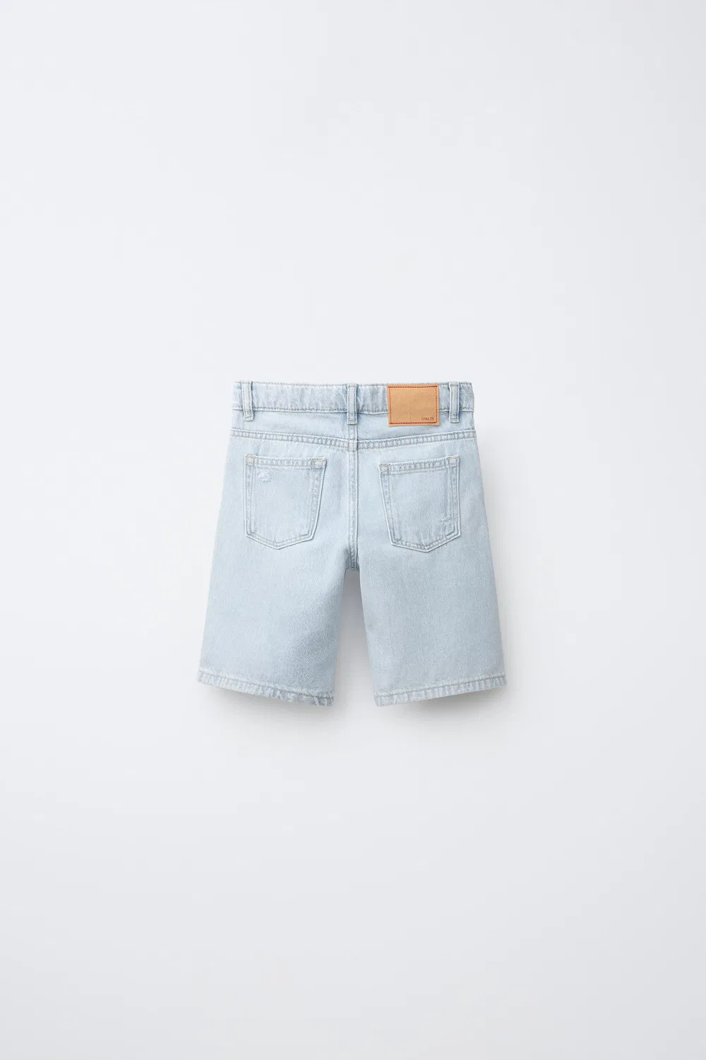 Рваные прямые джинсовые шорты-бермуды ZARA, Light Blue — фото 2
