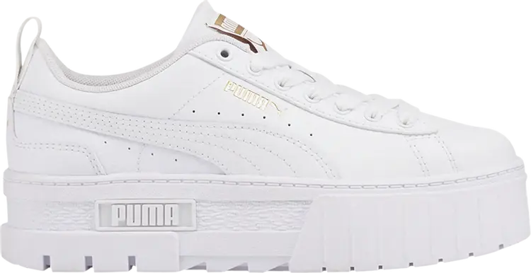 

Кроссовки Puma Mayze Leather Jr White Team Gold, белый