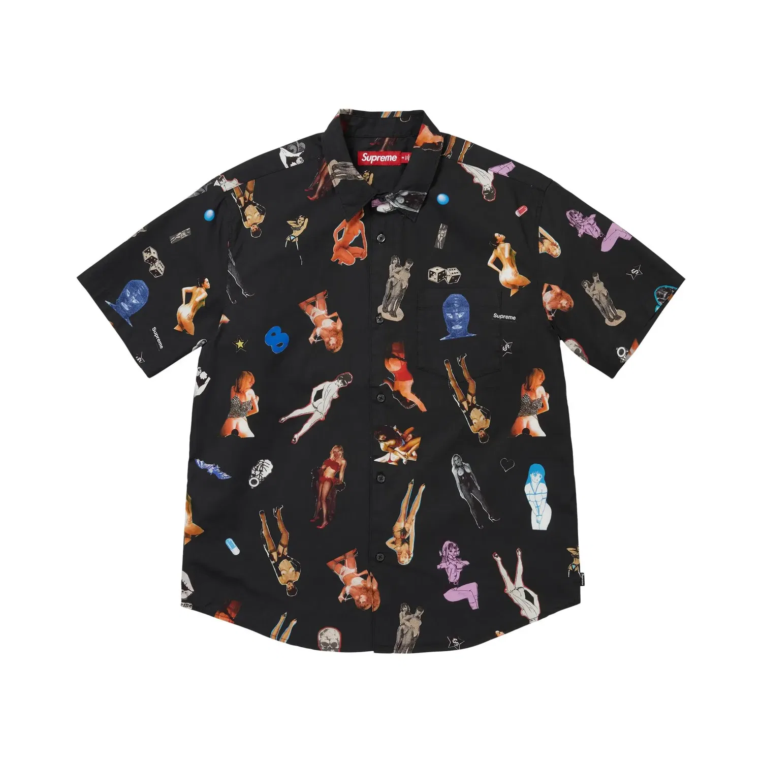 Рубашка с принтом Supreme Collage, Black