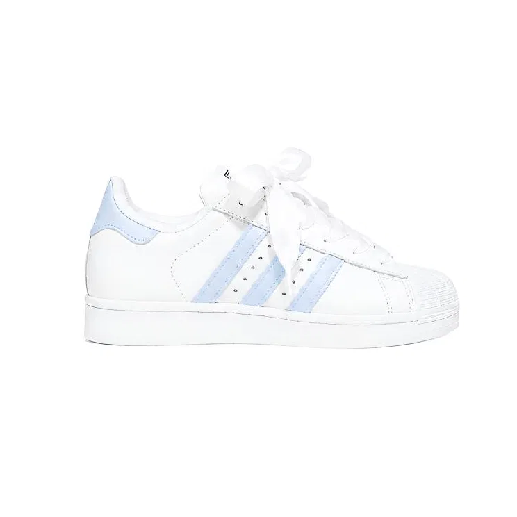 Детские кеды для скейтбординга с принтом Superstar Adidas, White Blue — фото 3