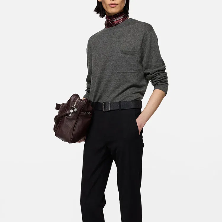 Мужской кашемировый свитер с круглым вырезом Cashmere Sweaters Acne Studios, Dark Heather Gray — фото 4