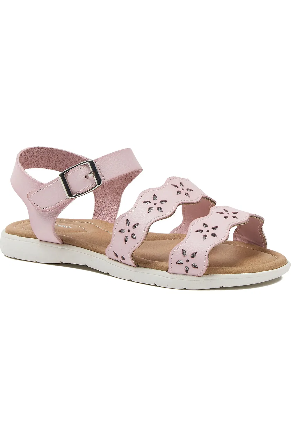 Детские сандалии с цветочным дизайном Easy On Flower Sandals Lands' End, бледно-сиреневый