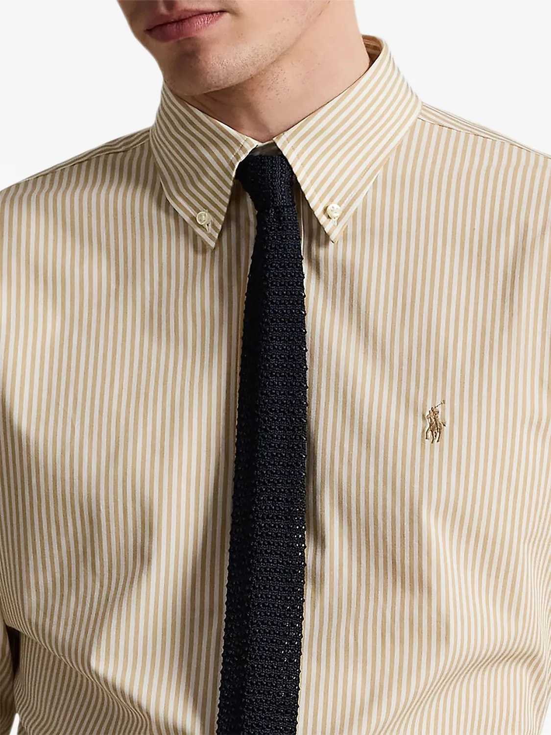 Polo Ralph Lauren Рубашка в вертикальную полоску - нейтральные тона — фото 2