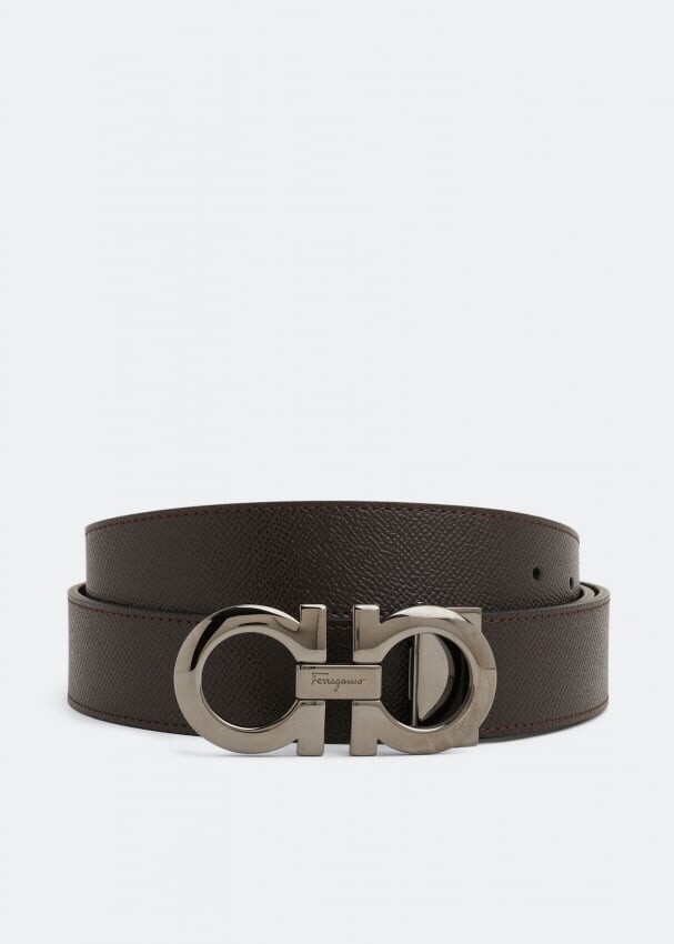

Ремень FERRAGAMO Reversible Gancini belt, черный