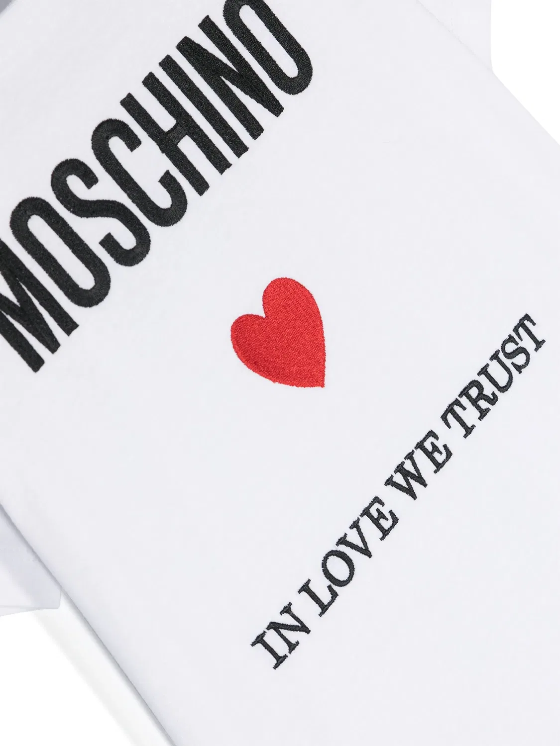Футболка из хлопка с вышитым логотипом Moschino, белый — фото 3