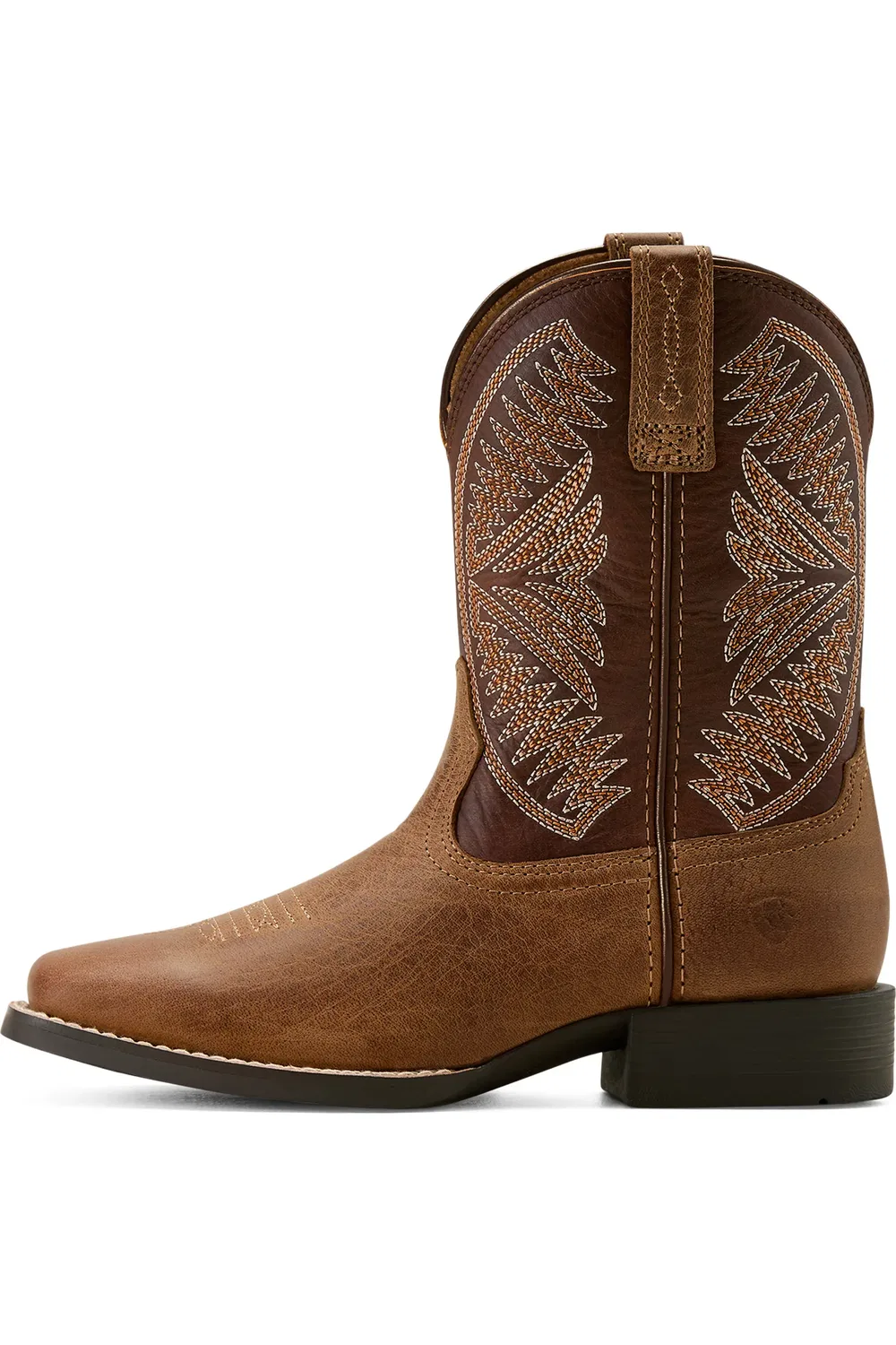 Детские ботинки ковбойские с широким носком Ruidoso Ariat, Pearl/Chocolate Brown — фото 2