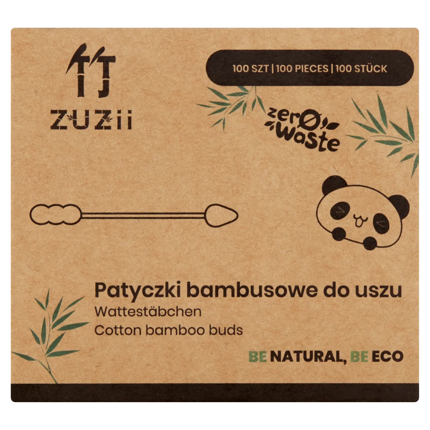

Zuzii Bamboo бамбуковые ватные палочки, две разные насадки, 100 шт./1 коробка