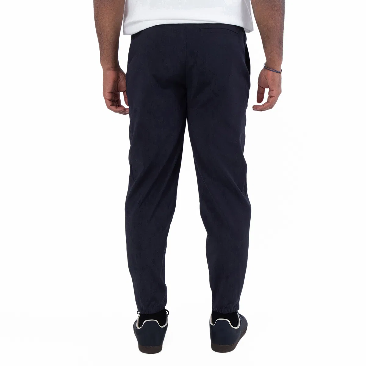 Брюки из шерсти с эластичным поясом Natural Stretch Canvas Trousers Emporio Armani, Navy Blue — фото 4
