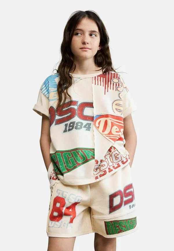 Футболка с напечатанным логотипом - футболка с принтом Desigual, белый