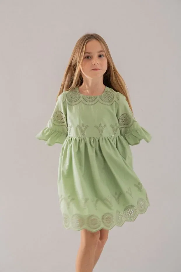 Детское платье для девочек хлопковое Ahenk Baby Kids, Green