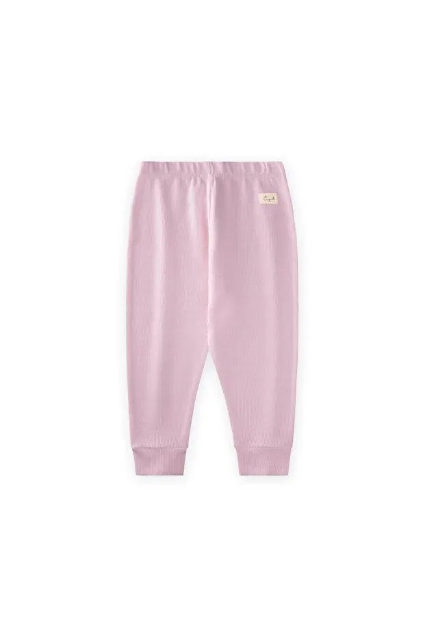 Детские леггинсы для девочек с принтом Cigit, Pudded Pink — фото 2