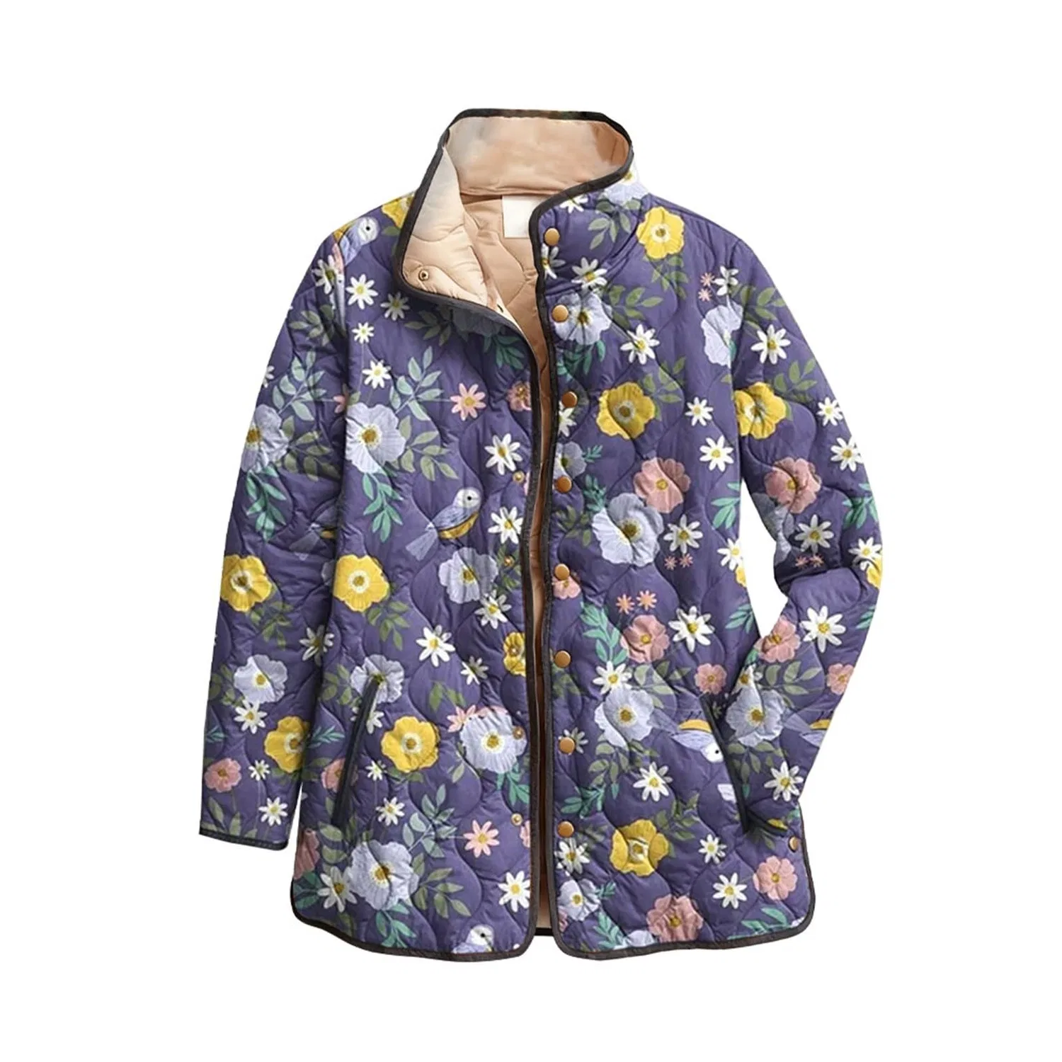 Женское зимнее стеганое пальто Plus Size, Blu
