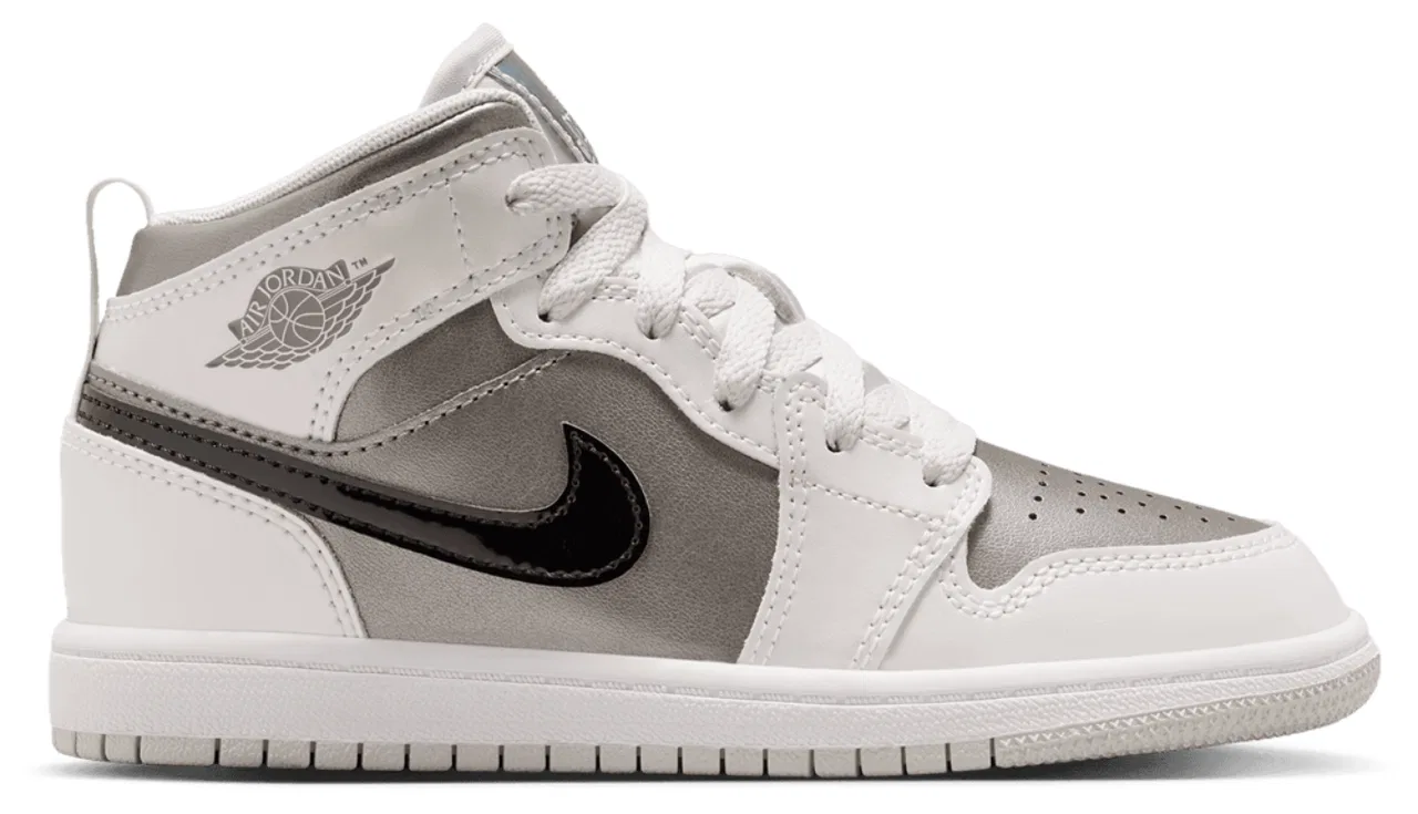 Кроссовки для мальчиков Jordan 1 Mid SE Uni, цвет Photon Dust/Blue Chill