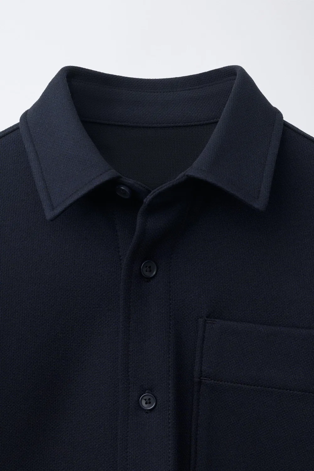 Удобная рубашка с карманами ZARA, Navy blue — фото 3