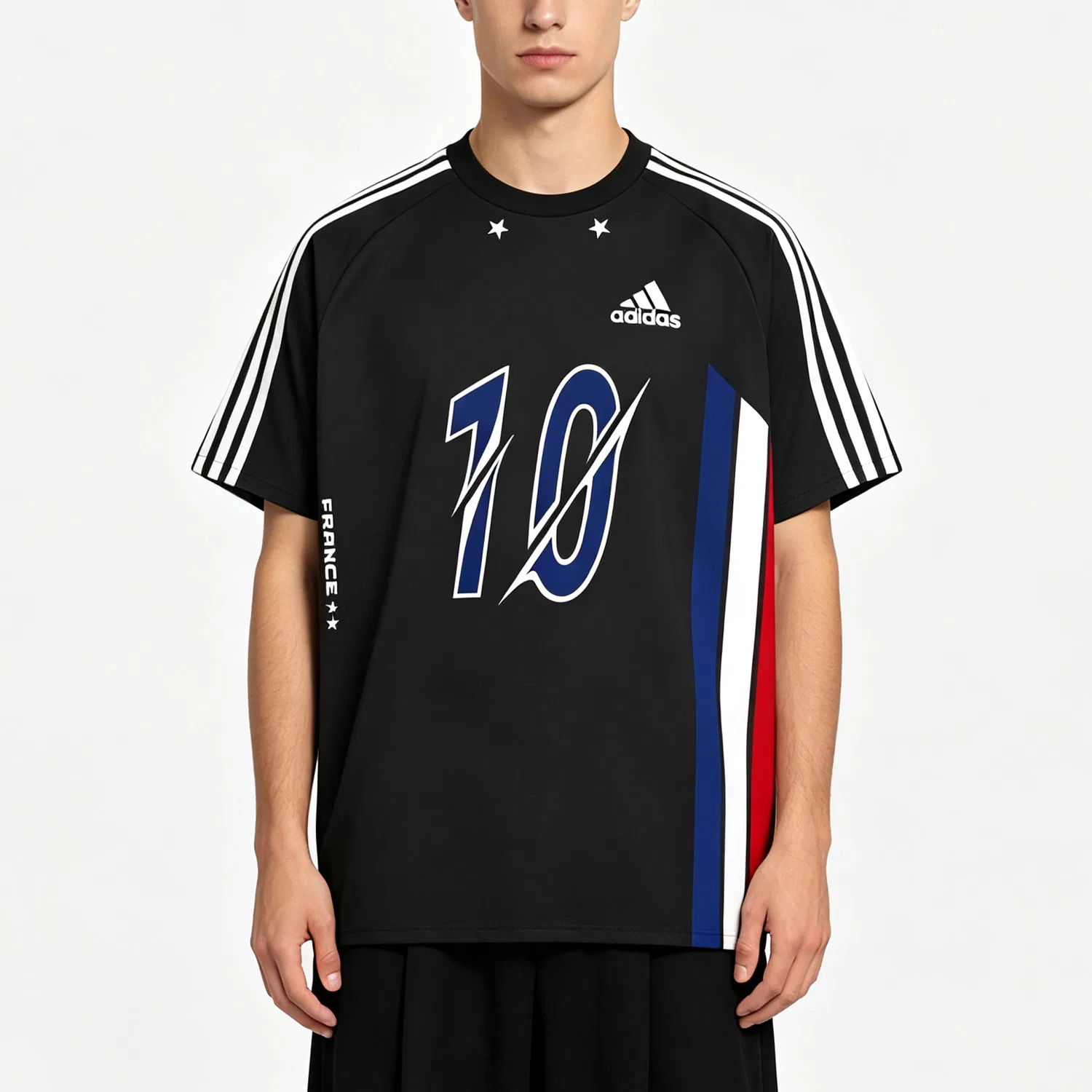 Футболка мужская с принтом Adidas Football, Black — фото 4