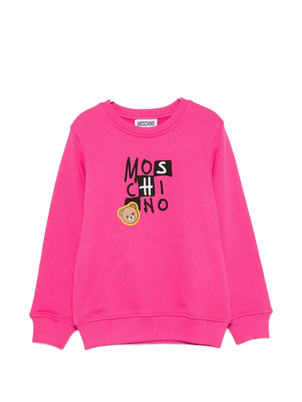 Свитер с логотипом и принтом медвежонка Тедди Moschino Kids, розовый