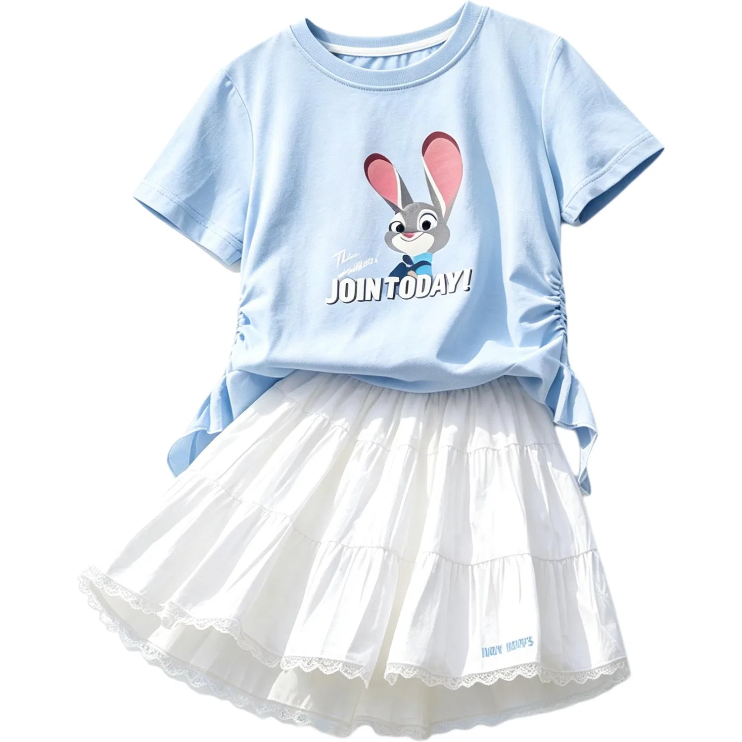 Детский комплект из двух предметов, юбка и топ, Disney, Light Blue White