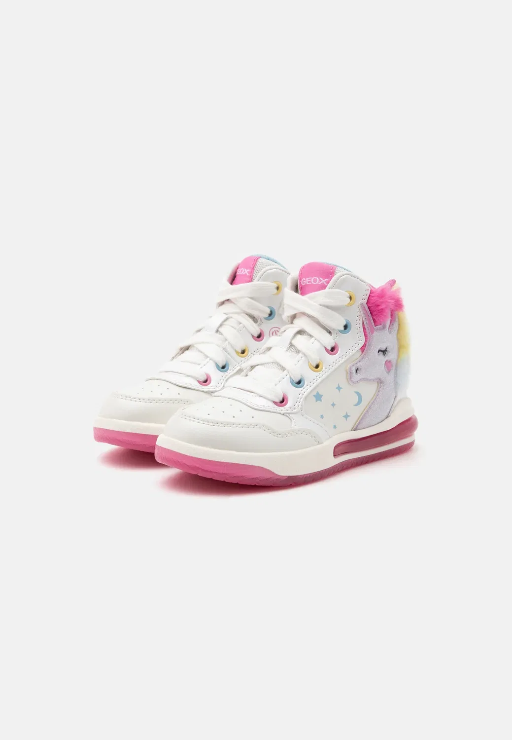 Девушка-Скелет - высокие кроссовки Geox, White/Multicolor — фото 2