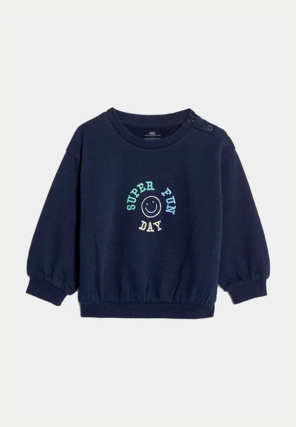 Комплект спортивный из футера с вышивкой Set outfit - tracksuit Marks & Spencer, темно-синий — фото 3