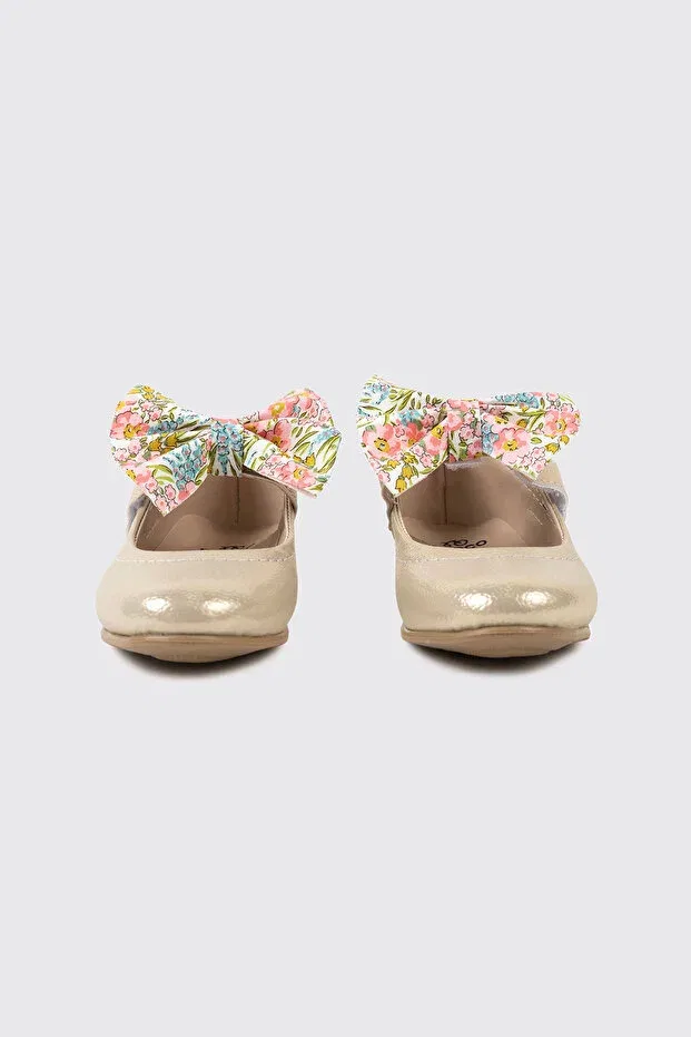 Детские балетки для девочек с принтом Liberty fabric ribbon detailed ballerinas Made With Liberty Fabric, 601-Gold — фото 2