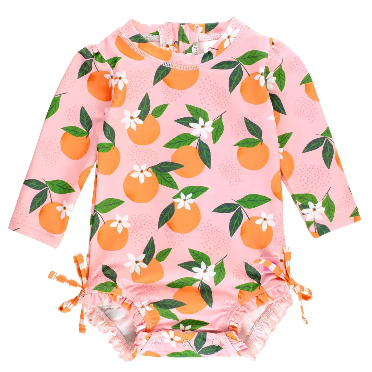 Детский купальник с длинным рукавом RuffleButts, Orange You The Sweetest